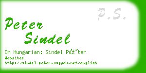 peter sindel business card